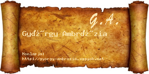György Ambrózia névjegykártya